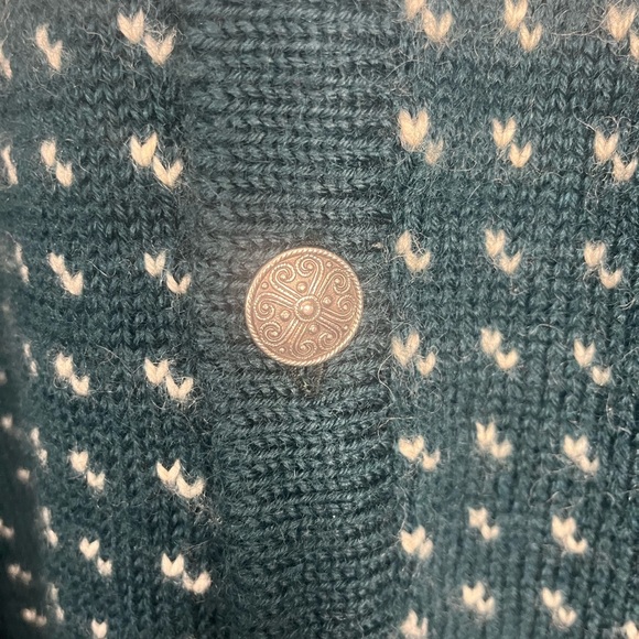 Vintage 90s Dale of Norway Reindeer 100% wool button up cardigan size large - Picture 6 of 9